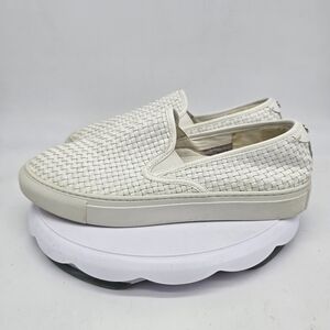 J/slides Shoe Women's 10 Justine Woven Platform Sneakers White